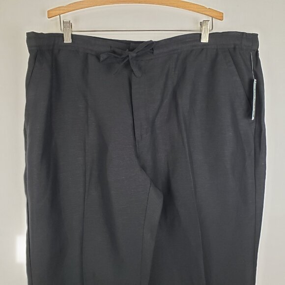 Cubavera Linen Blend Pants Black Drawstring Casual NWT Mens Size XXL - Picture 3 of 7